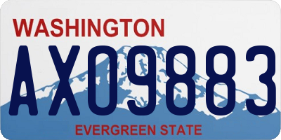 WA license plate AXO9883