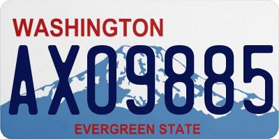WA license plate AXO9885