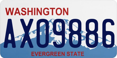 WA license plate AXO9886