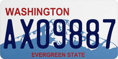 WA license plate AXO9887