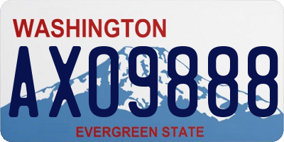 WA license plate AXO9888