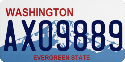 WA license plate AXO9889