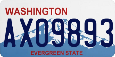 WA license plate AXO9893
