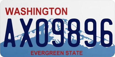 WA license plate AXO9896