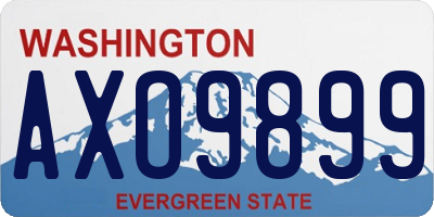 WA license plate AXO9899