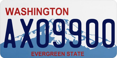 WA license plate AXO9900