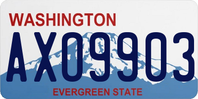 WA license plate AXO9903