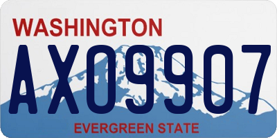WA license plate AXO9907