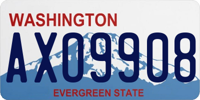 WA license plate AXO9908