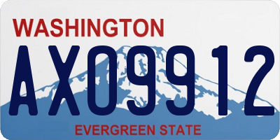 WA license plate AXO9912