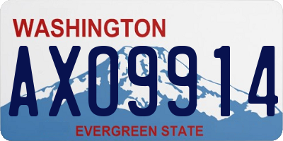 WA license plate AXO9914