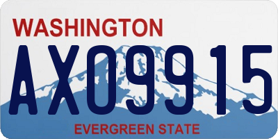 WA license plate AXO9915