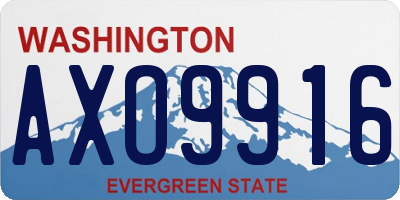 WA license plate AXO9916