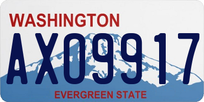 WA license plate AXO9917