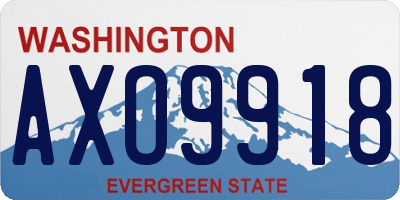 WA license plate AXO9918