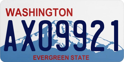 WA license plate AXO9921