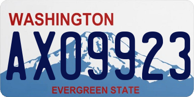 WA license plate AXO9923