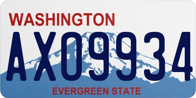 WA license plate AXO9934