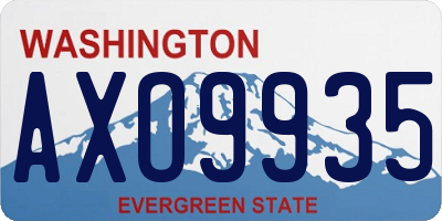 WA license plate AXO9935
