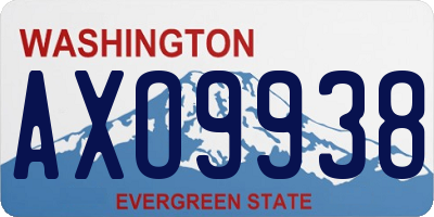 WA license plate AXO9938