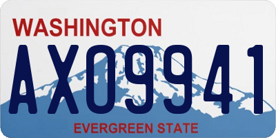 WA license plate AXO9941