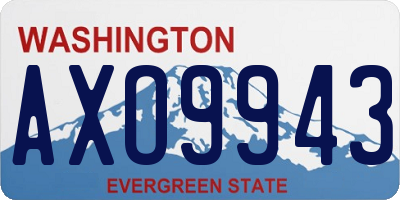 WA license plate AXO9943