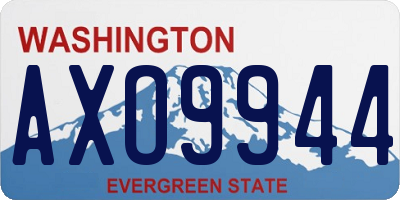 WA license plate AXO9944