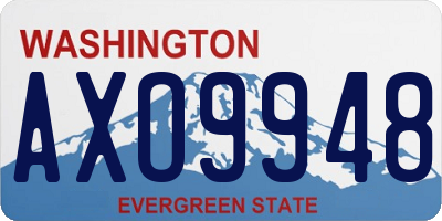 WA license plate AXO9948
