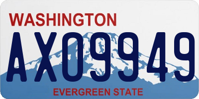 WA license plate AXO9949
