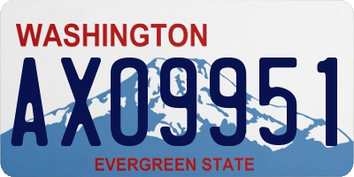 WA license plate AXO9951