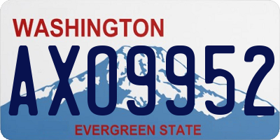 WA license plate AXO9952