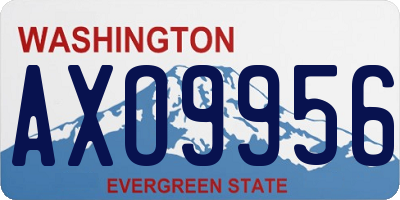 WA license plate AXO9956