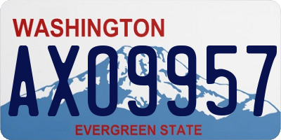 WA license plate AXO9957