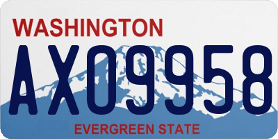 WA license plate AXO9958