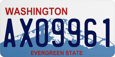 WA license plate AXO9961