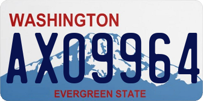 WA license plate AXO9964
