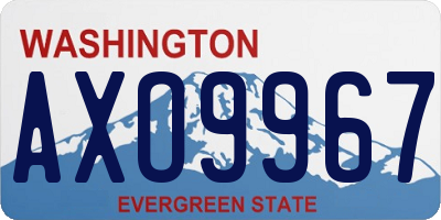 WA license plate AXO9967