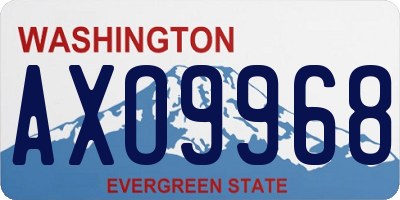 WA license plate AXO9968