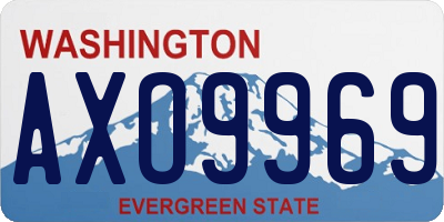 WA license plate AXO9969