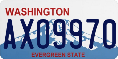 WA license plate AXO9970