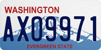 WA license plate AXO9971