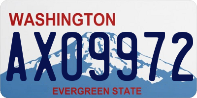 WA license plate AXO9972