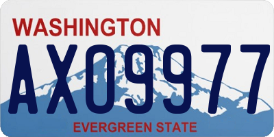 WA license plate AXO9977