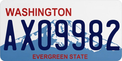 WA license plate AXO9982