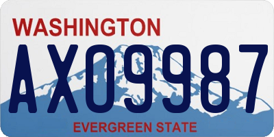 WA license plate AXO9987