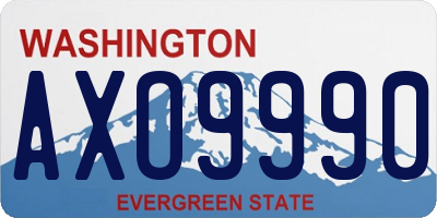 WA license plate AXO9990