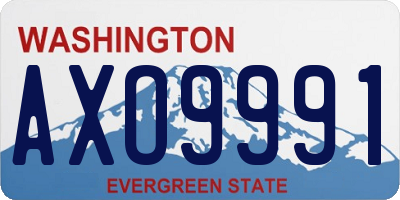 WA license plate AXO9991