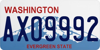 WA license plate AXO9992