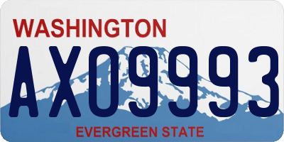WA license plate AXO9993