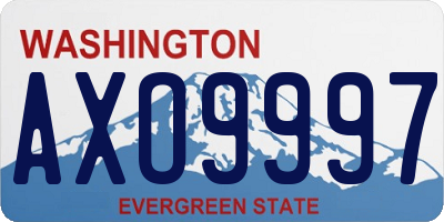 WA license plate AXO9997